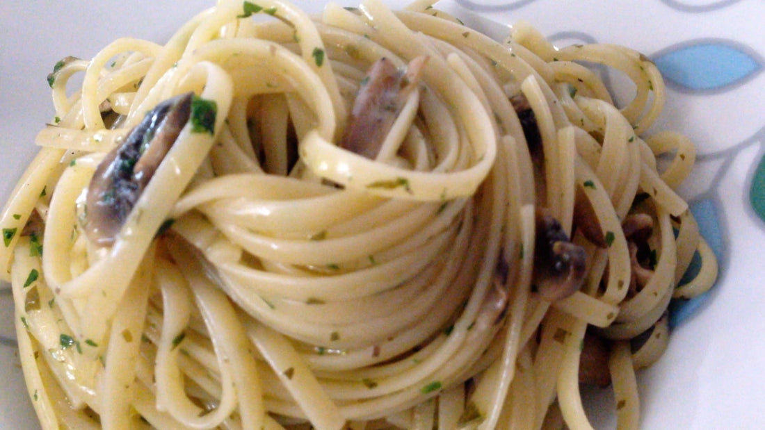 Linguine con Champiñones y Limón